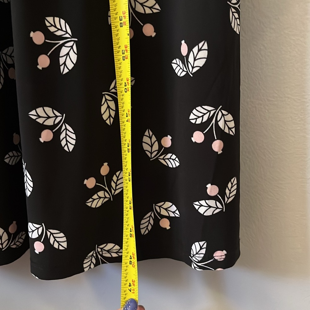 NWT Anne Klein Black White Floral Sleeveless Midi Dress Sundress Pocket Size 10 - Picture 11 of 15